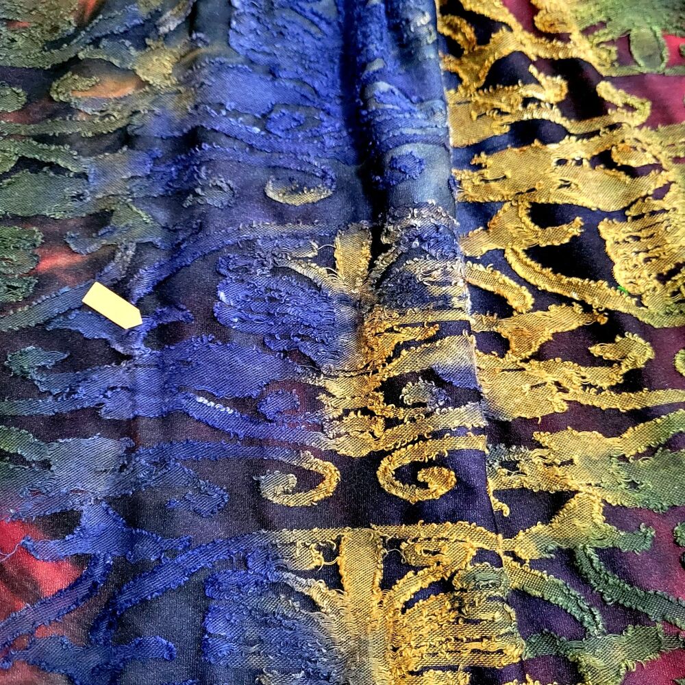 Calessa Women Top Size 1X Multicolor Velvet Embroidery Damask - Picture 10 of 10